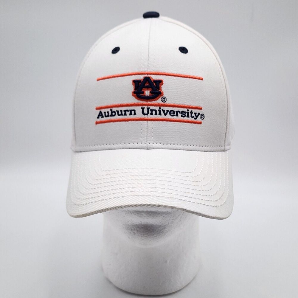 Auburn Tigers Hat Mens Snapback White Orange Bar Logo Embroidered NCAA‎